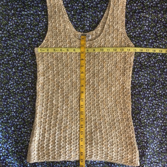 J’Envie New York Tank Top Loose Waffle Weave Sleeveless Shell Marled Neutral - Picture 4 of 5